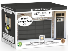 Retique It Wood'n Door smooth finish stain kit for front and garage doors in charcoal, showcasing a sleek, modern door finish.
