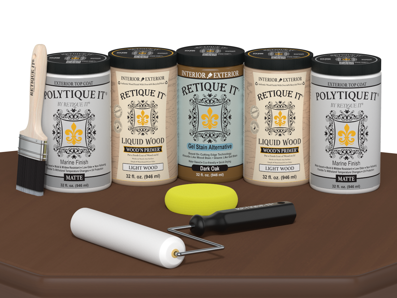 Retique It Wood'n Door dark oak stain kit for front and garage doors, featuring smooth finish and matte appearance.