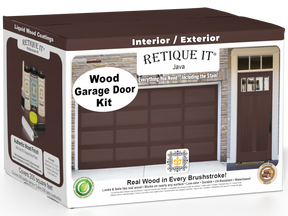 Retique It Wood'n Door Java stain kit for front and garage doors, featuring smooth finish and wood stain application.