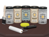 Retique It Wood'n Door Java stain kit for front and garage doors, includes smooth finish and matte wood stain application tools.