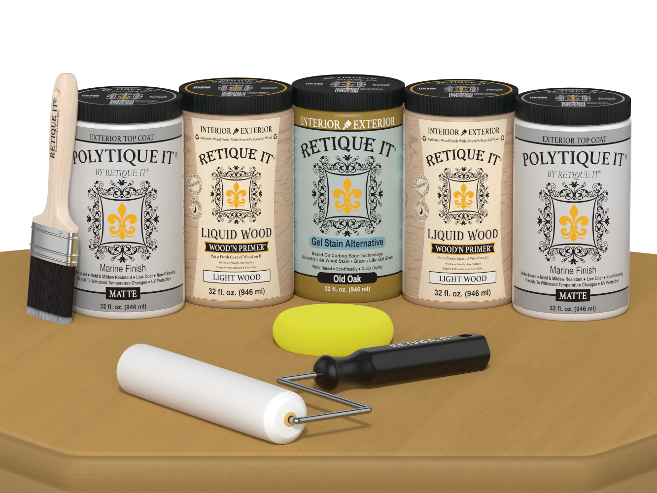 Retique It Wood'n Door Smooth Finish Kit in Old Oak stain for front and garage doors, featuring a matte finish on wood surface.