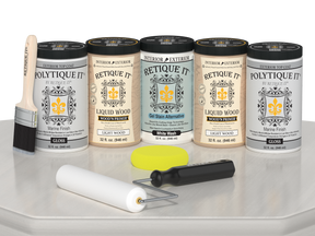 Wood'n Door Smooth Finish Kit (Front & Garage Door) - White Wash — Gloss kit contents