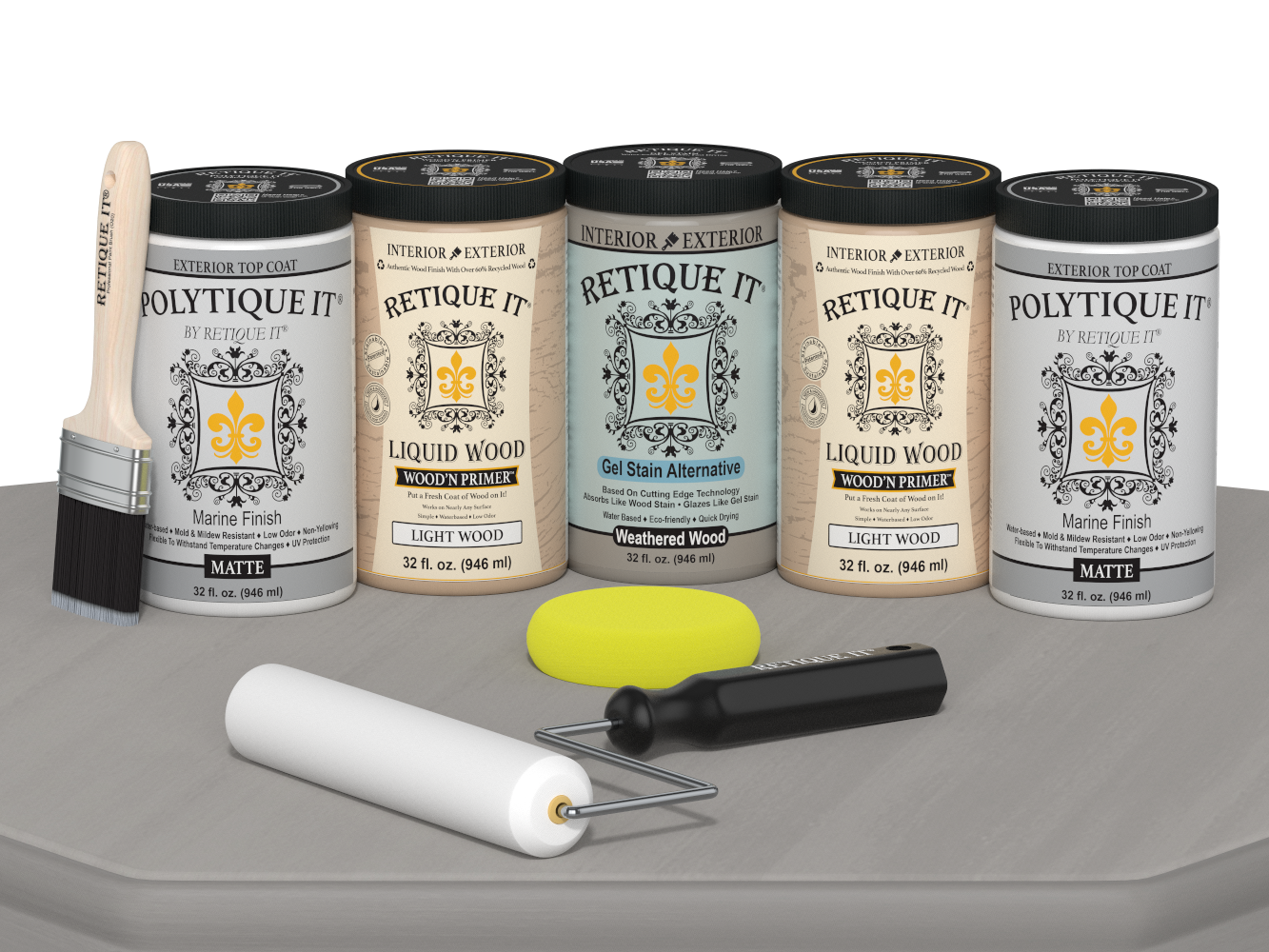 Retique It Wood'n Door smooth finish kit for front and garage doors in weathered wood stain, matte weathered wood appearance.