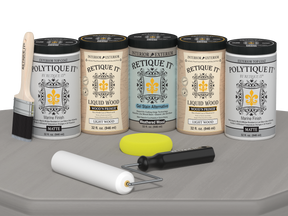 Retique It Wood'n Door smooth finish kit for front and garage doors in weathered wood stain, matte weathered wood appearance.