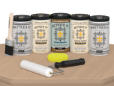 Retique It Wood'n Door smooth finish kit for front and garage doors in White Oak stain, matte finish, with stain jars and applicator tools.
