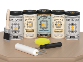 Retique It Wood'n Door smooth finish kit for front and garage doors in White Oak stain, satin finish, includes stain and application tools.