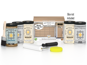 Retique It Wood'n Door smooth finish stain kit for front and garage doors in White Oak, featuring a natural wood appearance.