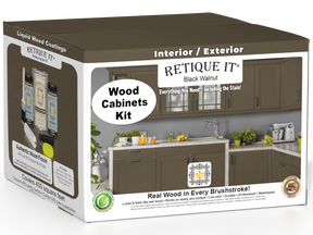 Black Walnut Wood'n Cabinet Kit with 48 smooth doors by Retique It®, featuring stain for stylish, natural wood finish.