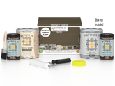 Retique It® Black Walnut Multi-purpose Smooth Finish Kit with 4 large top coat containers, matte exterior wood finish, and applicator tools.