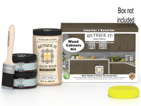 Black Walnut Wood'n Cabinet Kit with 12 smooth doors from Retique It®, designed for stained cabinet projects.
