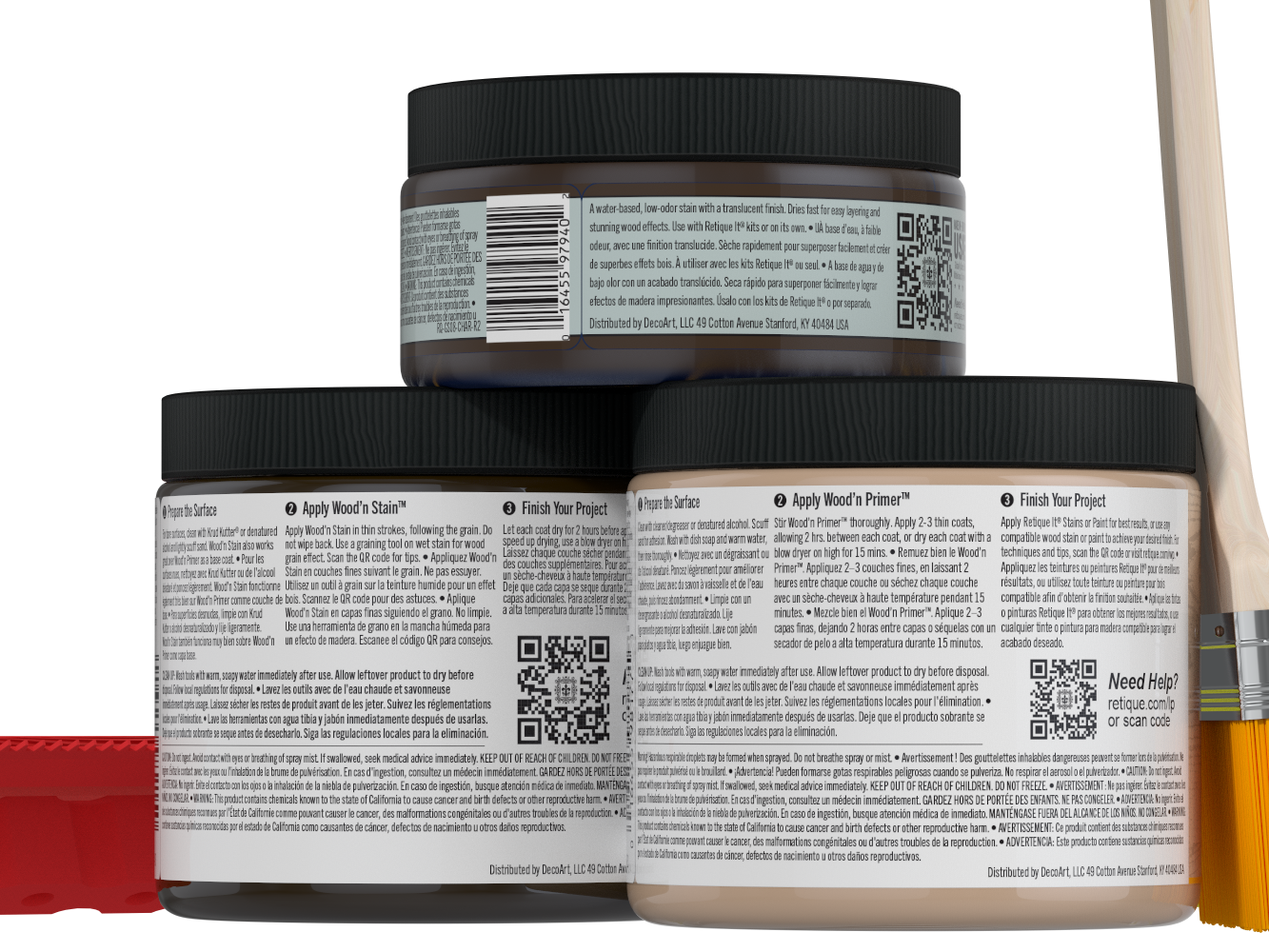 Retique It® Wood'n Finish Kit in Charcoal, a multi-purpose wood finishing kit with a charcoal finish, shown in the back view.