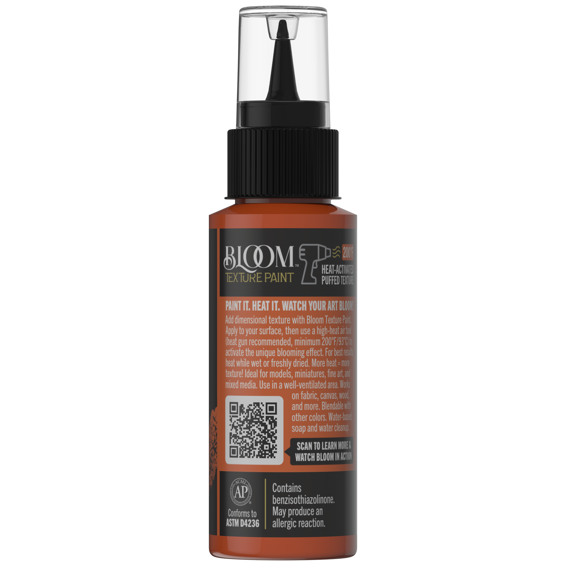 Retique It® Bloom Texture Paint 4-pack in Molten Ochre, back packaging view