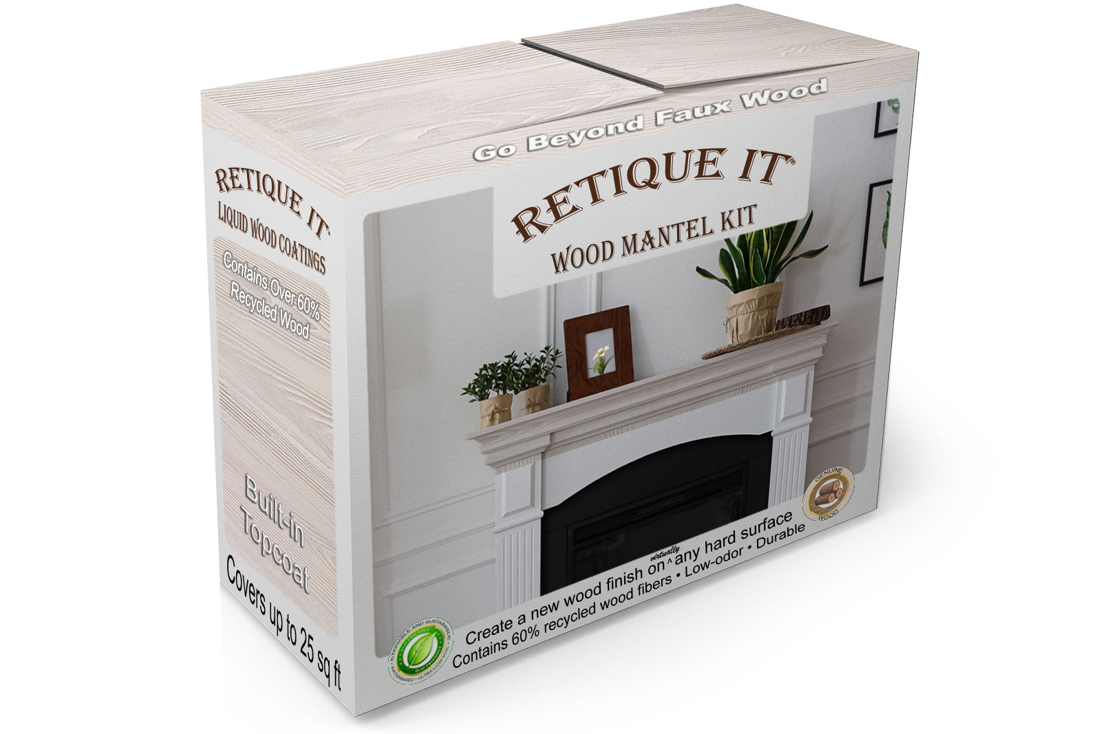 Fireplace Mantel Wood'n Finish Kit - White Wash