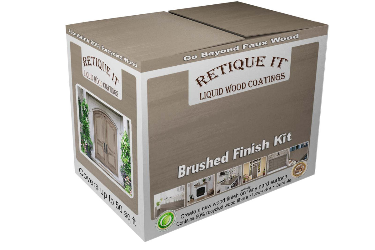 Retique It Multi-purpose Smooth Finish Kit (Med) in Harbor Gray for interior wood projects, including top coat and finishing supplies.