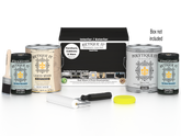 Retique It wood finish kit with four large bottles of classic black exterior top coat for smooth, durable wood surface coating.