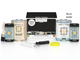 Retique It Multi-purpose Smooth Finish Kit in classic black for interior wood projects, includes four large top coat bottles.