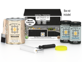 Retique It® Wood'n Cabinet Kit with 48 black smooth doors, stain finish, for classic black kitchen or bathroom cabinets.