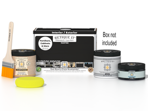Retique It® Multi-purpose Smooth Finish Kit in classic black with exterior top coat and gloss for wood furniture or surfaces.