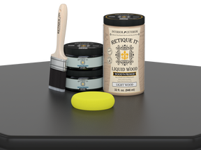 Large black wood finish kit by Retique It® with smooth, multi-purpose surface for furniture and decor projects.