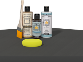 Retique It® wood finish kit in charcoal for interior top coat, featuring smooth application on wood surfaces.
