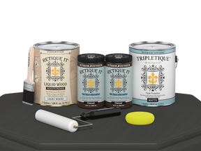 Retique It® Multi-purpose Smooth Finish Kit in charcoal, interior top coat with satin finish for wood surface refinement.
