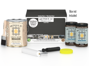 Retique It® Multi-purpose Smooth Wood'n Finish Kit in charcoal with four large containers, designed for wood finishing and furniture.
