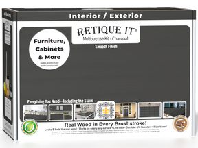 Retique It® Multi-purpose Smooth Finish Kit (Med) in charcoal, wood finish kit with smooth application for furniture refinishing.