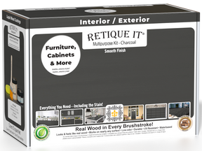Retique It® Multi-purpose Smooth Finish Kit (Med) in Charcoal, wood finish kit with smooth application and versatile use.