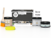 Retique It® Multi-purpose Smooth Finish Kit in charcoal, exterior top coat, matte finish for wood projects, medium size with box.