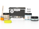 Retique It® Multi-purpose Smooth Finish Kit in charcoal for interior wood top coating, featuring matte, sleek finish and included tools.