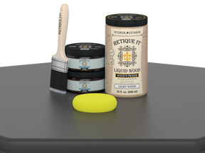 Large Charcoal Wood'n Finish Kit by Retique It® with smooth finish and multi-purpose wood finishing tools.