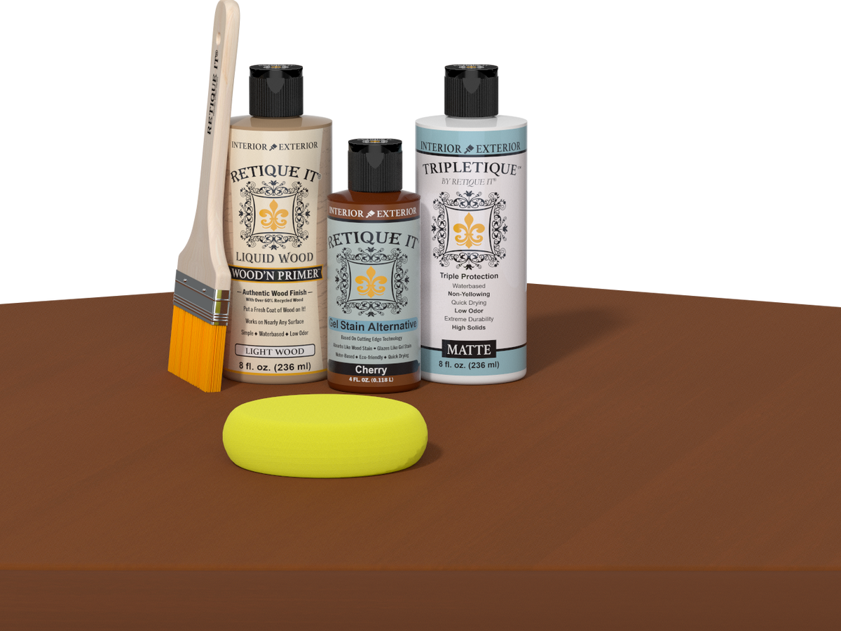 Retique It® Cherry interior wood finish kit with smooth satin top coat, included in the Wood'n Finish Kits collection.