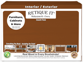 Retique It Cherry Multi-purpose Smooth Finish Kit (4x Large) exterior wood top coat box showing product packaging and brand branding.