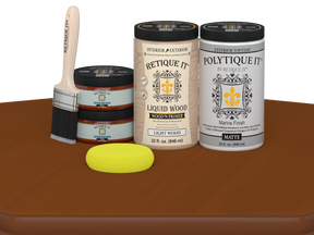 Large Cherry wood finish kit with matte top coat from Retique It for exterior projects, including smooth finish components.