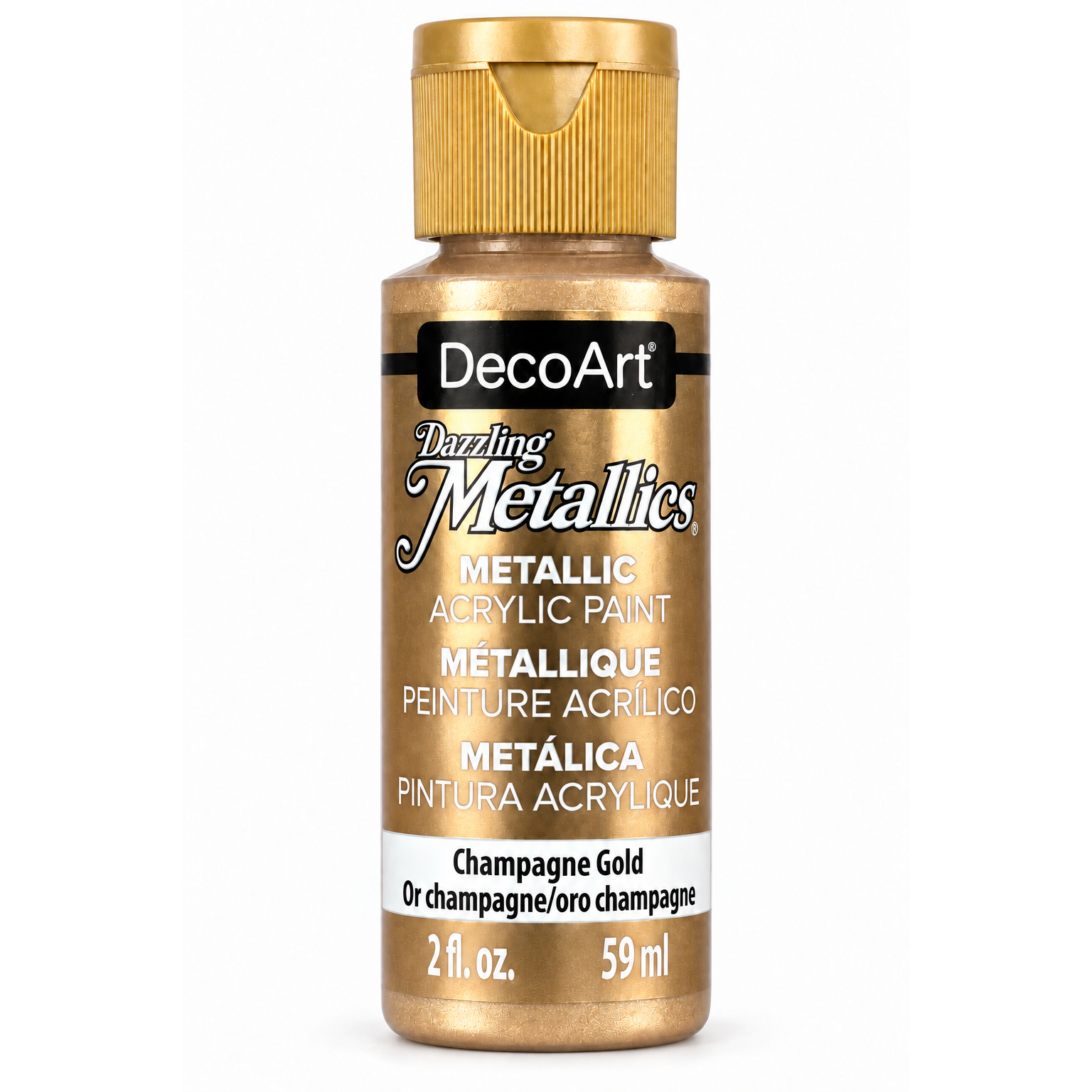 DecoArt Dazzling Metallics Champagne Gold acrylic paint, 2 oz bottle