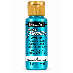 DecoArt Dazzling Metallics Teal acrylic paint, 2 oz bottle