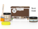 Retique It® Dark Oak Multi-purpose Smooth Finish Kit (Med) with wood finish products and application tools in a box.