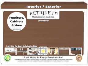 Retique It® Multi-purpose Smooth Finish Kit in Dark Oak, large interior top coat wood finishing kit with satin finish.