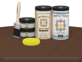 Retique It® Large Dark Oak Multi-purpose Smooth Finish Kit for interior top coat, satin wood finish, wood'n finish kit.