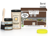 Dark oak Wood'n Cabinet Kit with 12 smooth cabinet doors, featuring Retique It® stain for a sleek, modern kitchen look.