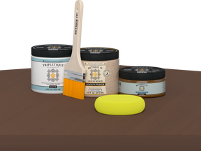 Dark Oak interior top coat from Retique It® Multi-purpose Smooth Finish Kit, shown in matte finish on a wood surface.
