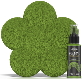 Retique It® Bloom Texture Paint 4-pack in Verdant Pulse displayed with swatch, showcasing vibrant green textured wall paint.