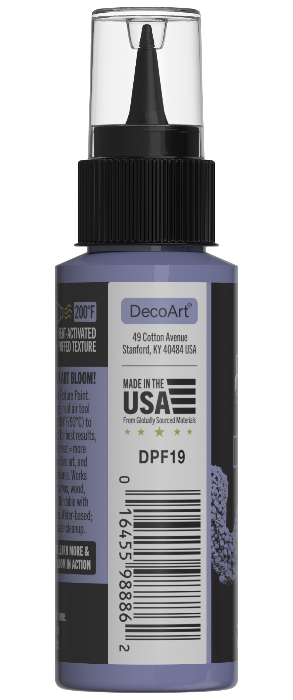 Retique It® Bloom Texture Paint 4-pack in Bloomed Violet, showing textured violet finish on a wall surface.