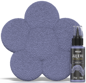 Retique It® Bloom Texture Paint 4-pack in Bloomed Violet, featuring textured violet paint swatches and sample applications.