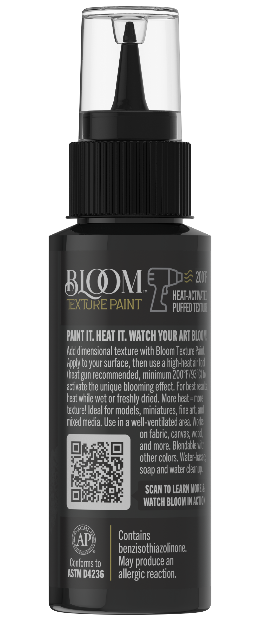 Retique It® Bloom Texture Paint 4-pack in Carbon Void Black, showcasing textured wall finish with rich black color.
