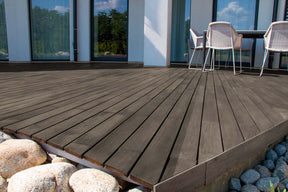 Retique It Multi-purpose Smooth Finish Kit for interior wood, Harbor Gray top coat, showing four large containers for wood finishing.