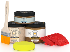 Retique It® Multi-purpose Wood'n Kit in Dark Oak finish, showing the front of the Wood'n Finish Kit for wood staining and finishing
