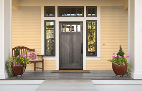 Retique It Wood'n Finish Kits Large in Harbor Gray, front door with wood grain finish showing natural texture and color.