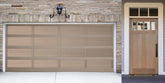 Retique It Wood'n Cabinet Kit with smooth Pecan finish, featuring four large exterior topcoat bottles, suitable for garage door projects.
