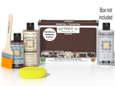 Retique It Multi-purpose Smooth Finish Kit in Java, exterior top coat satin wood finish with included application tools and box.
